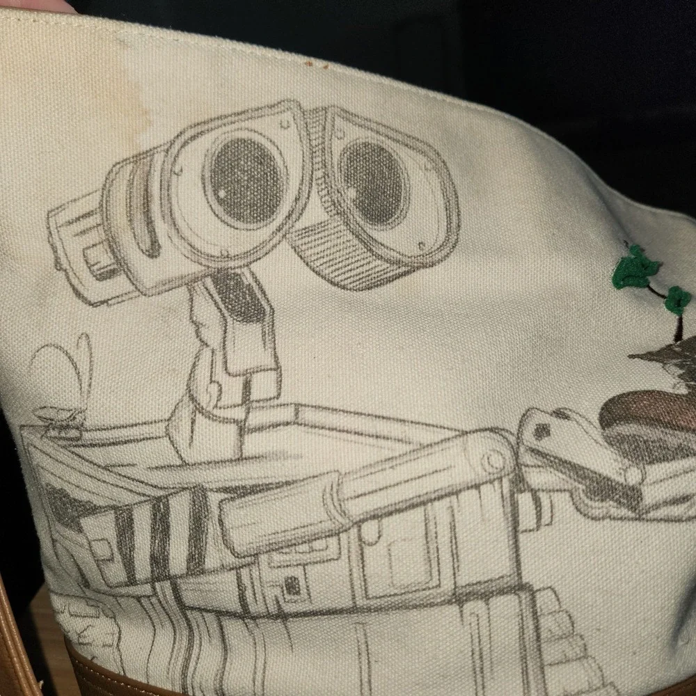 Loungefly Disney Pixar WALL-E Sketch Boot Canvas Crossbody Hobo Bag Rare EVE